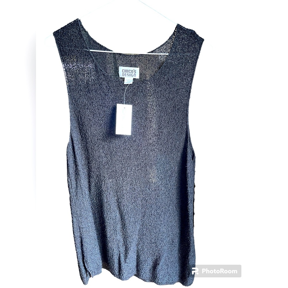 Chicos (3) 16-18 women’s black woven vest/ tank top .NWT plus